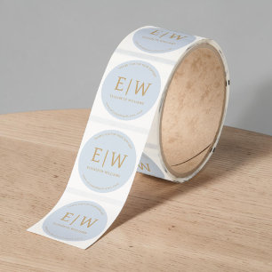 Dusty Blue Branded Business Company Thank You Classic Round Sticker
