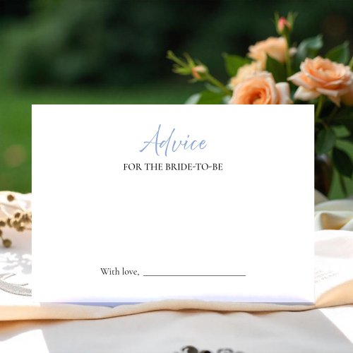 Dusty Blue Bridal Shower Advice for the Bride Card