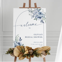 Dusty Blue Bridal Shower Arch Welcome Sign