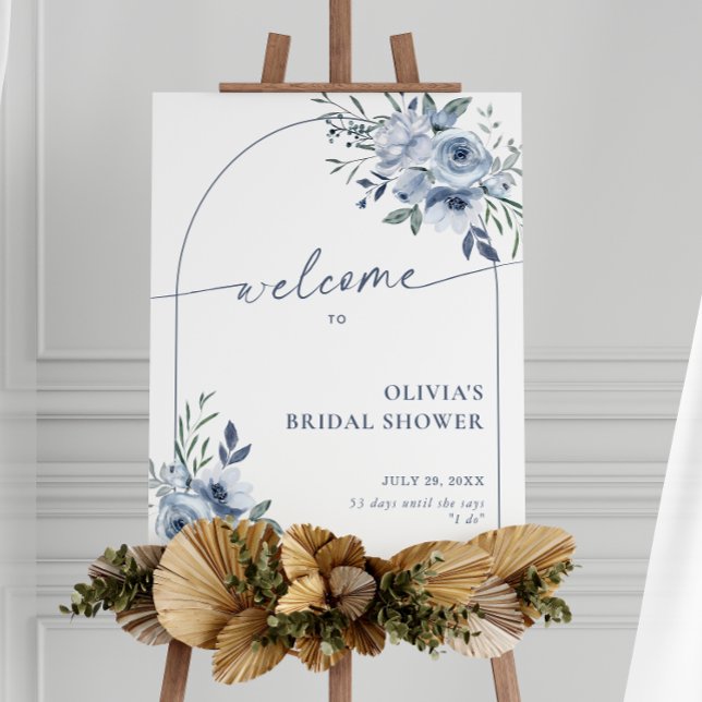 Dusty Blue Bridal Shower Arch Welcome Sign (Creator Uploaded)