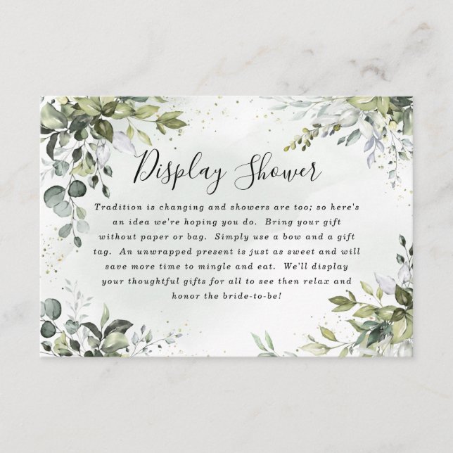 Dusty Blue Bridal Shower Boho Display Shower Cards (Front)