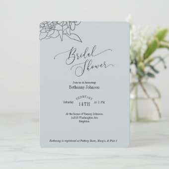 Dusty Blue Bridal Shower Invitation | Zazzle