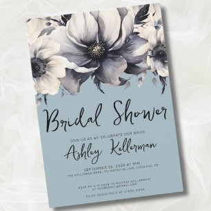 Dusty Blue Bridal Shower Invitation