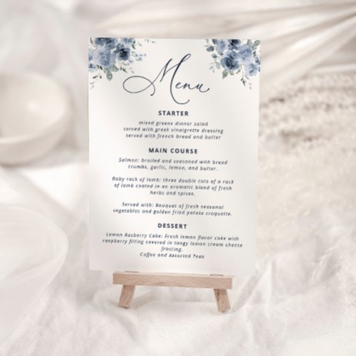 Dusty Blue Bridal Shower Menu