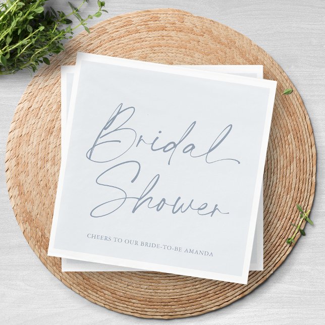 Dusty Blue Bridal Shower Napkin (Creator Uploaded)