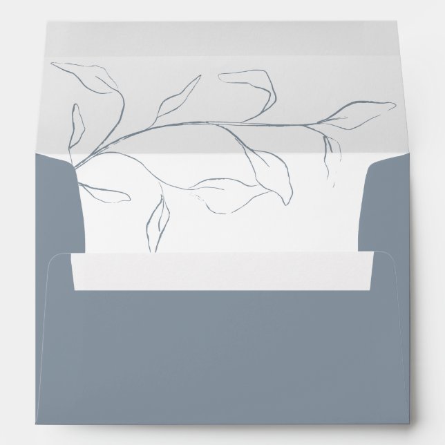 Dusty Blue Bridal Shower or Wedding Invitation Env Envelope (Back (Bottom))