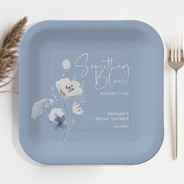 Dusty Blue Bridal Shower Paper Plates (Creator Uploaded)