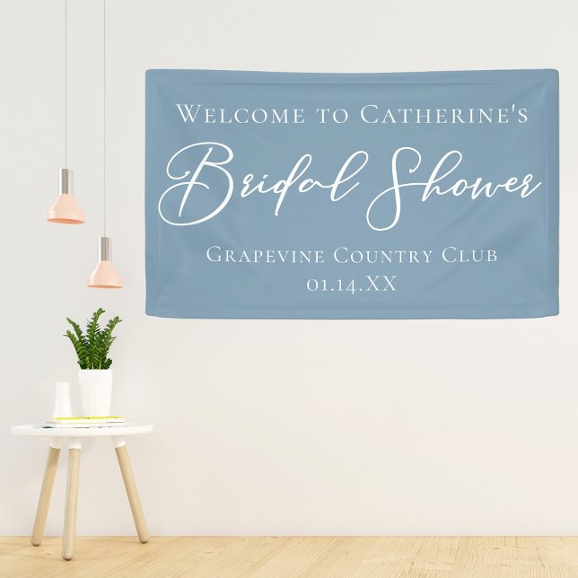 Dusty Blue Bridal Shower Personalized Welcome Banner (Creator Uploaded)