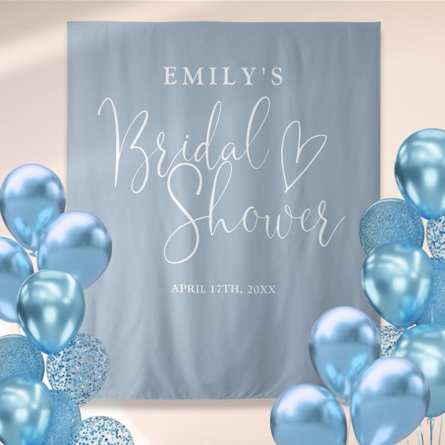 Dusty Blue Bridal Shower Photo Backdrop (Dusty Blue Bridal Shower Photo Backdrop)