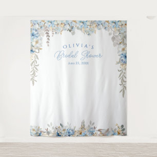 Dusty Blue Bridal Shower Photo Booth Backdrop