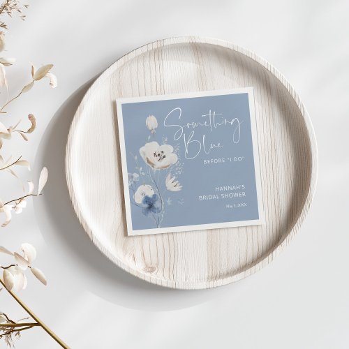 Dusty Blue Bridal Shower Something Blue Napkins