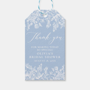 Dusty Blue Bridal Shower Thank you Favor Tag