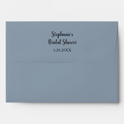 Dusty Blue Bridal Shower Wedding Minimal Custom Envelope