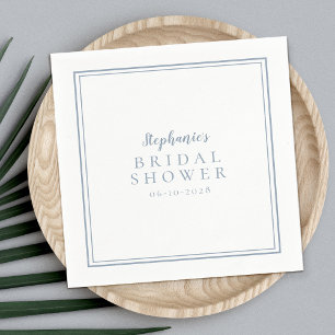 Dusty Blue Bridal Shower Wedding Simple Modern Napkins