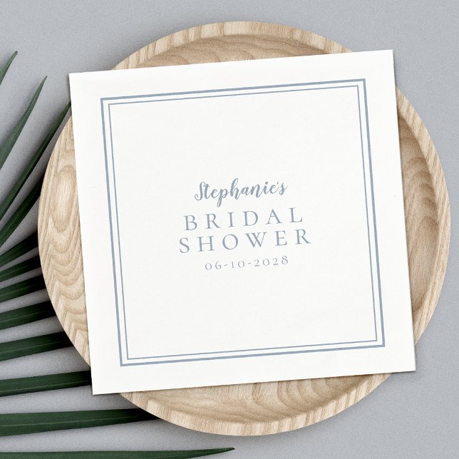 Dusty Blue Bridal Shower Wedding Simple Modern Napkins (Creator Uploaded)