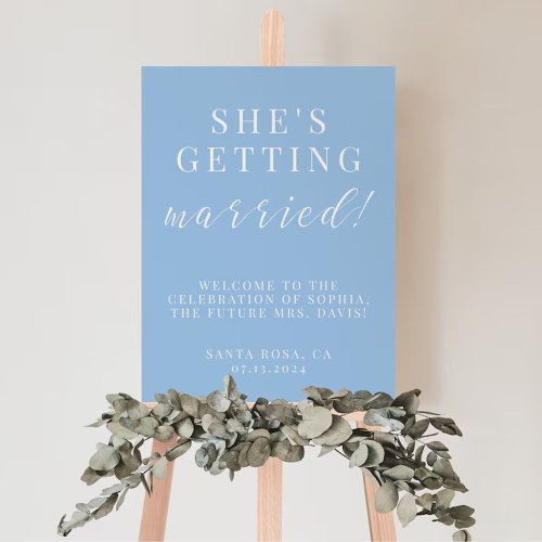 Dusty Blue Bridal Shower Welcome Sign 