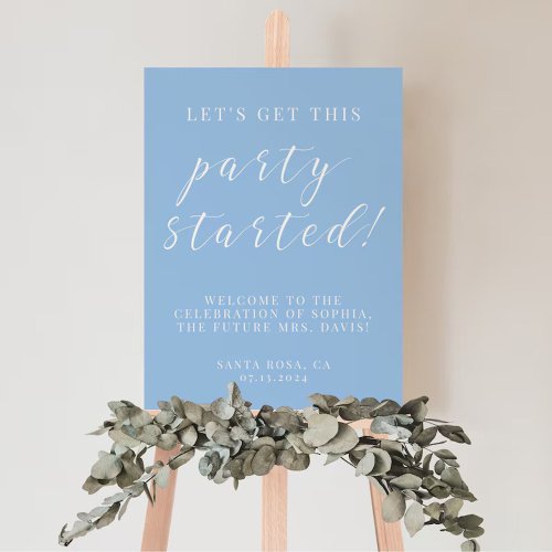 Dusty Blue Bridal Shower Welcome Sign