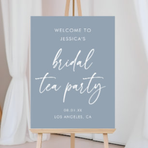 Dusty Blue Bridal Tea Party Shower Welcome Sign