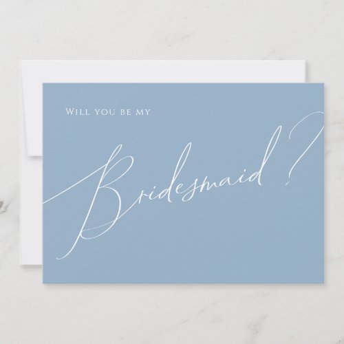 Dusty Blue Bridesmaid Proposal Card
