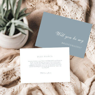 Dusty Blue  Bridesmaid Proposal Card