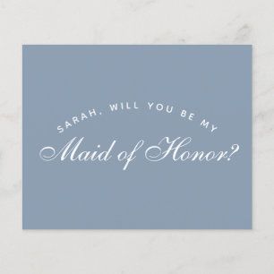 Dusty Blue Budget Maid of Honor Proposal