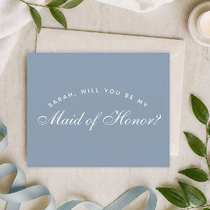 Dusty Blue Budget Maid of Honor Proposal