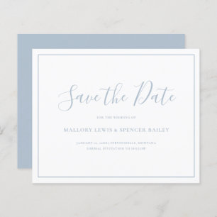 Dusty Blue Budget Wedding Save the Date
