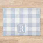 Dusty Blue Buffalo Check Monogram Kitchen Towel<br><div class="desc">Custom-designed modern rustic kitchen towel featuring personalized monogram on light dusty blue buffalo check pattern.</div>