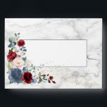 Dusty Blue Burgundy Blush Gold Floral Wedding Envelope<br><div class="desc">Create the perfect wedding invitation set with this pretty, elegant envelope design, featuring a dusty blue, burgundy marsala and blush pink floral and greenery watercolor floral design inside the flap, and on the front with a faux Carrera marble background, both inside and out! Part of an invitation suite. Copyright Elegant...</div>