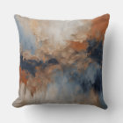 Dusty Blue Burnt Orange Navy Abstract