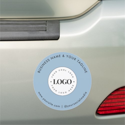 Dusty Blue Business Company Custom Logo  Text Car Magnet