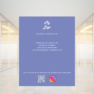 Dusty blue business logo qr code instagram flyer