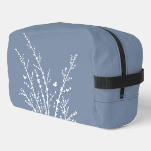 Dusty Blue Butterflies Botanical Branches Modern Dopp Kit
