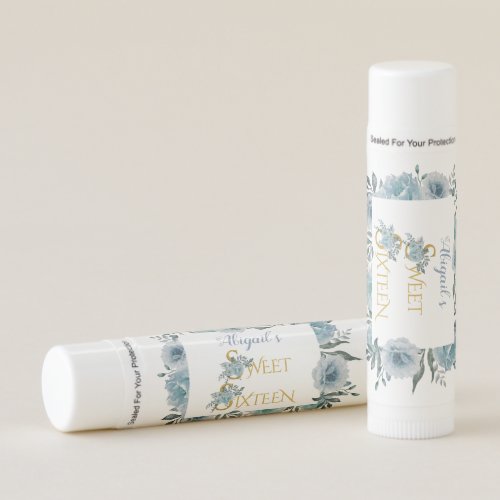 Dusty blue cactus flowers sweet sixteen birthday  lip balm