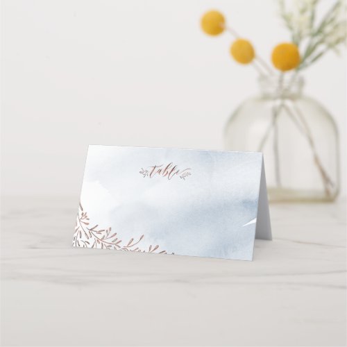 Dusty blue calligraphy rustic wedding place cards