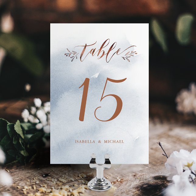 Dusty blue calligraphy rustic wedding table number (Dusty blue calligraphy rustic wedding table number)