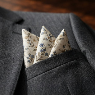Dusty Blue & Camel Old Money Garden Bandana