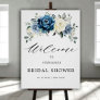 Dusty Blue Champagne Ivory Bridal Shower Welcome Poster