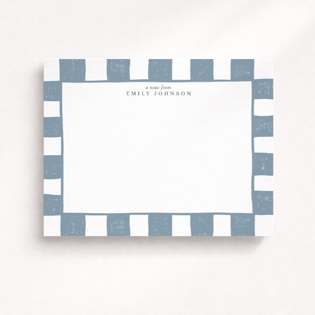 Dusty Blue Checker Note Card (Creator Uploaded)