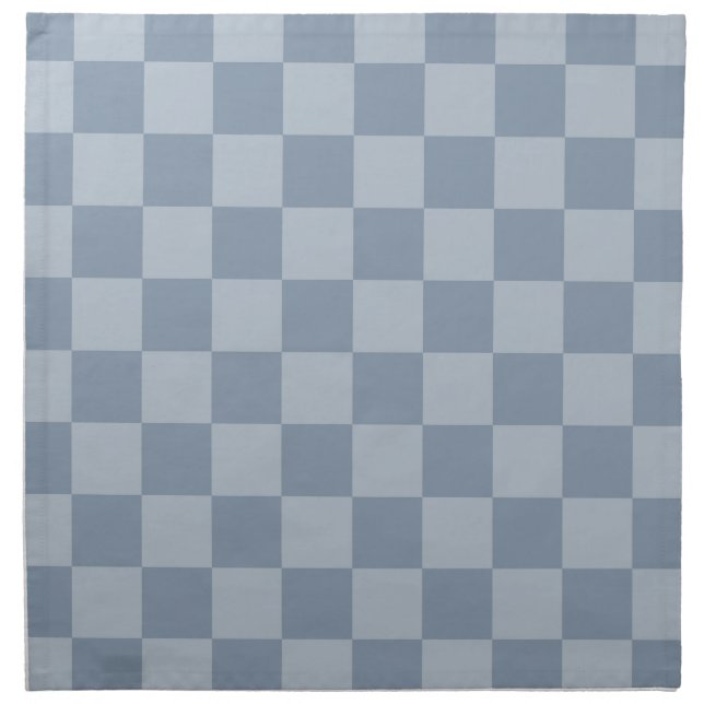 Dusty Blue Checkerboard Cloth Napkin (Front)