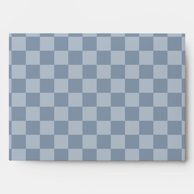 Dusty Blue Checkerboard Envelope (Front)