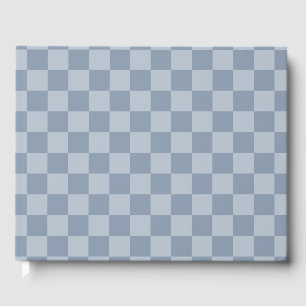 Dusty Blue Checkerboard Guest Book