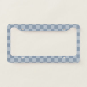 Dusty Blue Checkerboard License Plate Frame