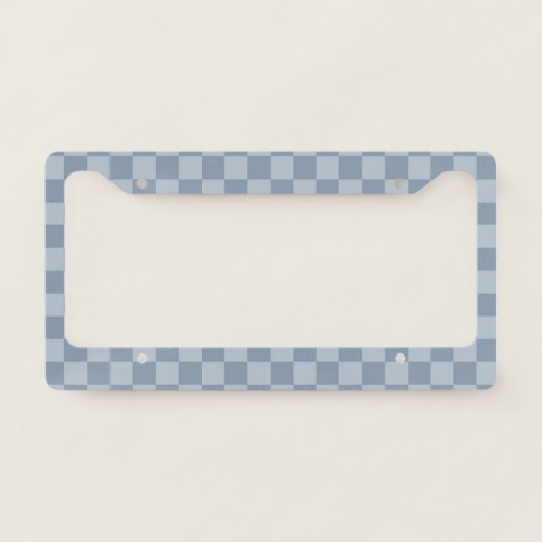 Dusty Blue Checkerboard License Plate Frame