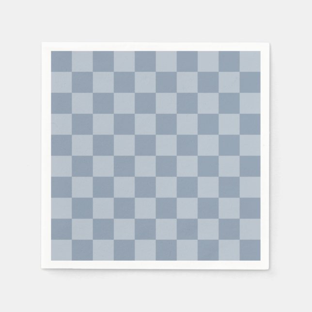 Dusty Blue Checkerboard Napkins (Front)