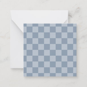 Dusty Blue Checkerboard Note Card