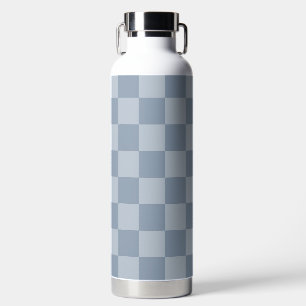 Dusty Blue Checkerboard Water Bottle