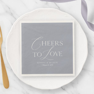 Dusty Blue “Cheers to Love” Wedding Napkins