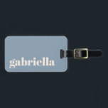 Dusty Blue Chic Bold Typography Personalized Name  Luggage Tag<br><div class="desc">Travel in style with this personalized luggage tag featuring a modern minimalist design. The elegant serif name stands out against a muted blue background, creating a chic and timeless look. Perfect for frequent travelers, business professionals, students, and vacationers who want to easily identify their bags. The back includes space for...</div>