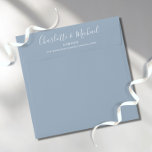 Dusty Blue Chic Script Return Address Square Envelope<br><div class="desc">Featuring signature script names,  this elegant return address envelope can be personalized with your names and address details in chic white lettering on a dusty blue background. You can customize the background to your favorite wedding theme color. Designed by Thisisnotme©</div>